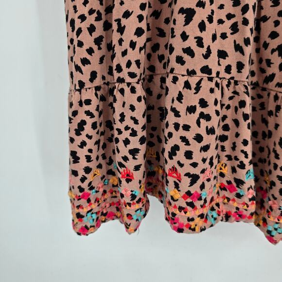 Savanna Jane Women's Boho Peasant Embroidered Detail Spotted Dress Size Large - Picture 8 of 12